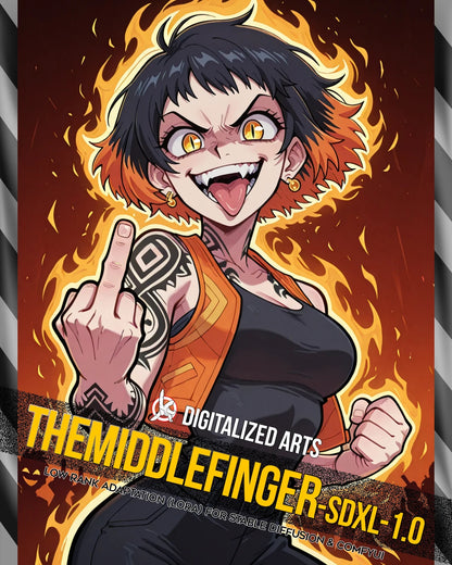 DigitalizedArts TheMiddleFinger - Expressive Gesture & Rebel Pose LoRA