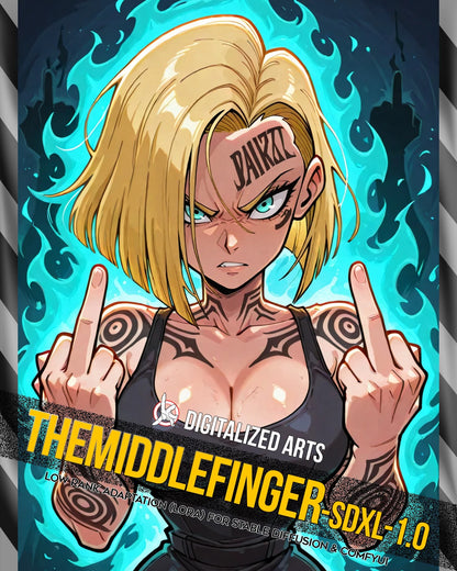 DigitalizedArts TheMiddleFinger - Expressive Gesture & Rebel Pose LoRA
