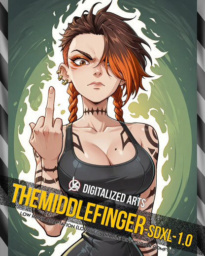 DigitalizedArts TheMiddleFinger - Expressive Gesture & Rebel Pose LoRA