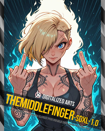 DigitalizedArts TheMiddleFinger - Expressive Gesture & Rebel Pose LoRA