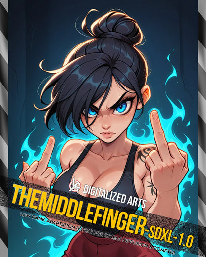 DigitalizedArts TheMiddleFinger - Expressive Gesture & Rebel Pose LoRA