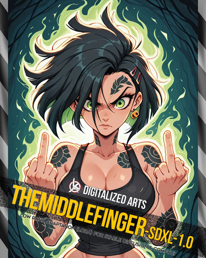 DigitalizedArts TheMiddleFinger - Expressive Gesture & Rebel Pose LoRA