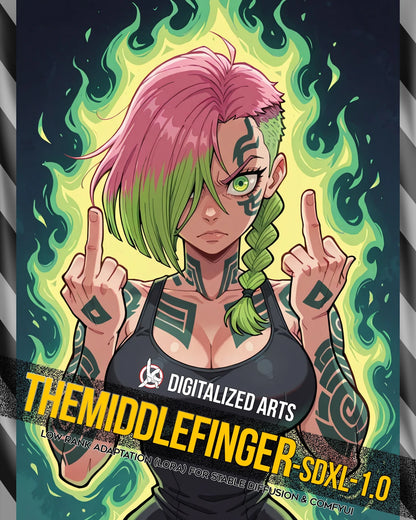 DigitalizedArts TheMiddleFinger - Expressive Gesture & Rebel Pose LoRA