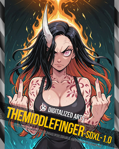DigitalizedArts TheMiddleFinger - Expressive Gesture & Rebel Pose LoRA