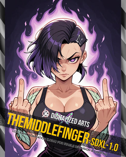 DigitalizedArts TheMiddleFinger - Expressive Gesture & Rebel Pose LoRA