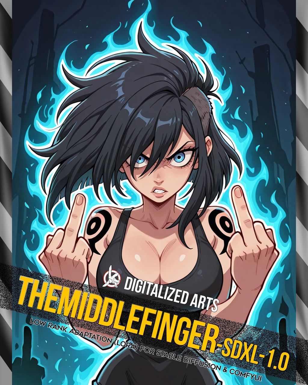 DigitalizedArts TheMiddleFinger - Expressive Gesture & Rebel Pose LoRA
