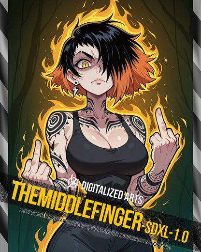 DigitalizedArts TheMiddleFinger - Expressive Gesture & Rebel Pose LoRA
