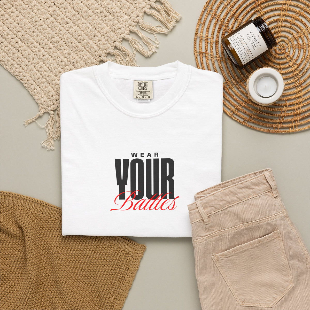FPD - Wear Your Battles T-Shirt | Inspirational Motivational Typography Graphic Tee | Bold Statement Apparel