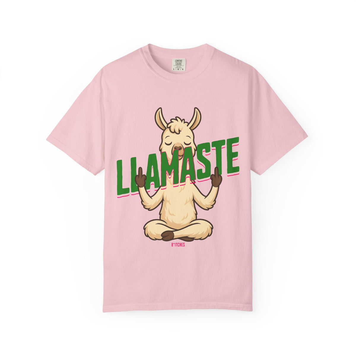 FPD - Llamaste B*itches Yoga Llama Funny Meditation Streetwear Unisex Heavyweight Cotton T-Shirt, Sarcastic Zen Animal Graphic Tee