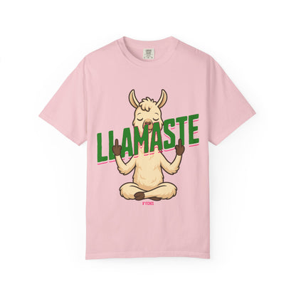 FPD - Llamaste B*itches Yoga Llama Funny Meditation Streetwear Unisex Heavyweight Cotton T-Shirt, Sarcastic Zen Animal Graphic Tee