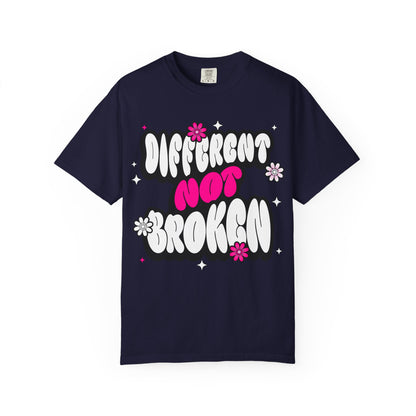 FPD - Different Not Broken Retro Groovy Shirt | Neurodiversity Acceptance & Mental Health Support Tee