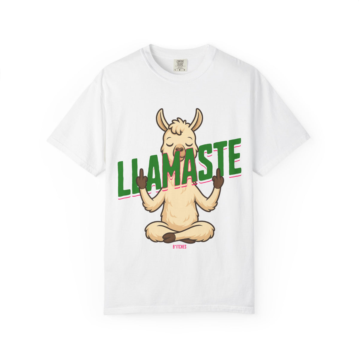 FPD - Llamaste B*itches Yoga Llama Funny Meditation Streetwear Unisex Heavyweight Cotton T-Shirt, Sarcastic Zen Animal Graphic Tee