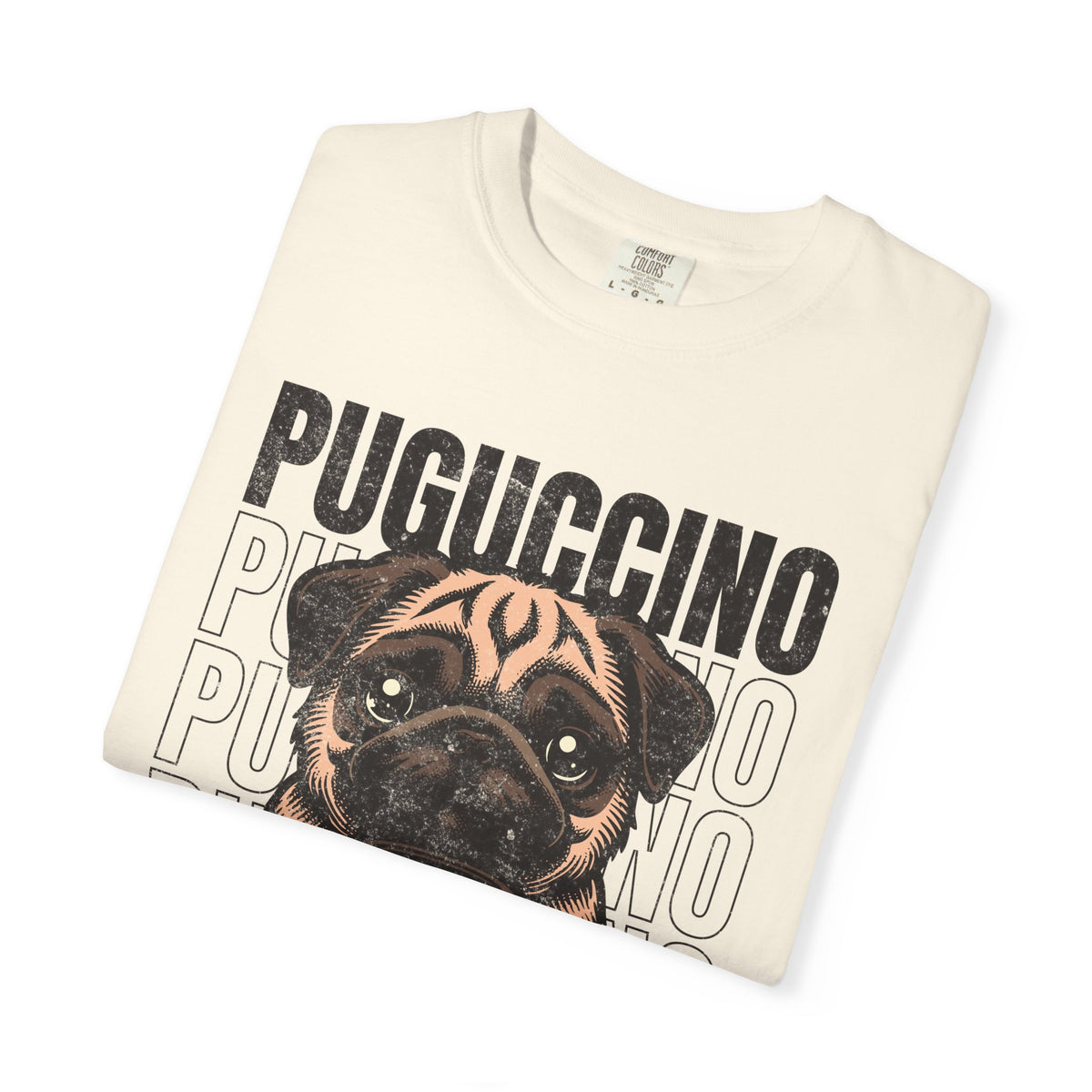 FPD - Puguccino Funny Pug Coffee T-Shirt | Indulge In Pug Passion Cute Dog Cappuccino Graphic Tee | Pet Lover Gift Shirt