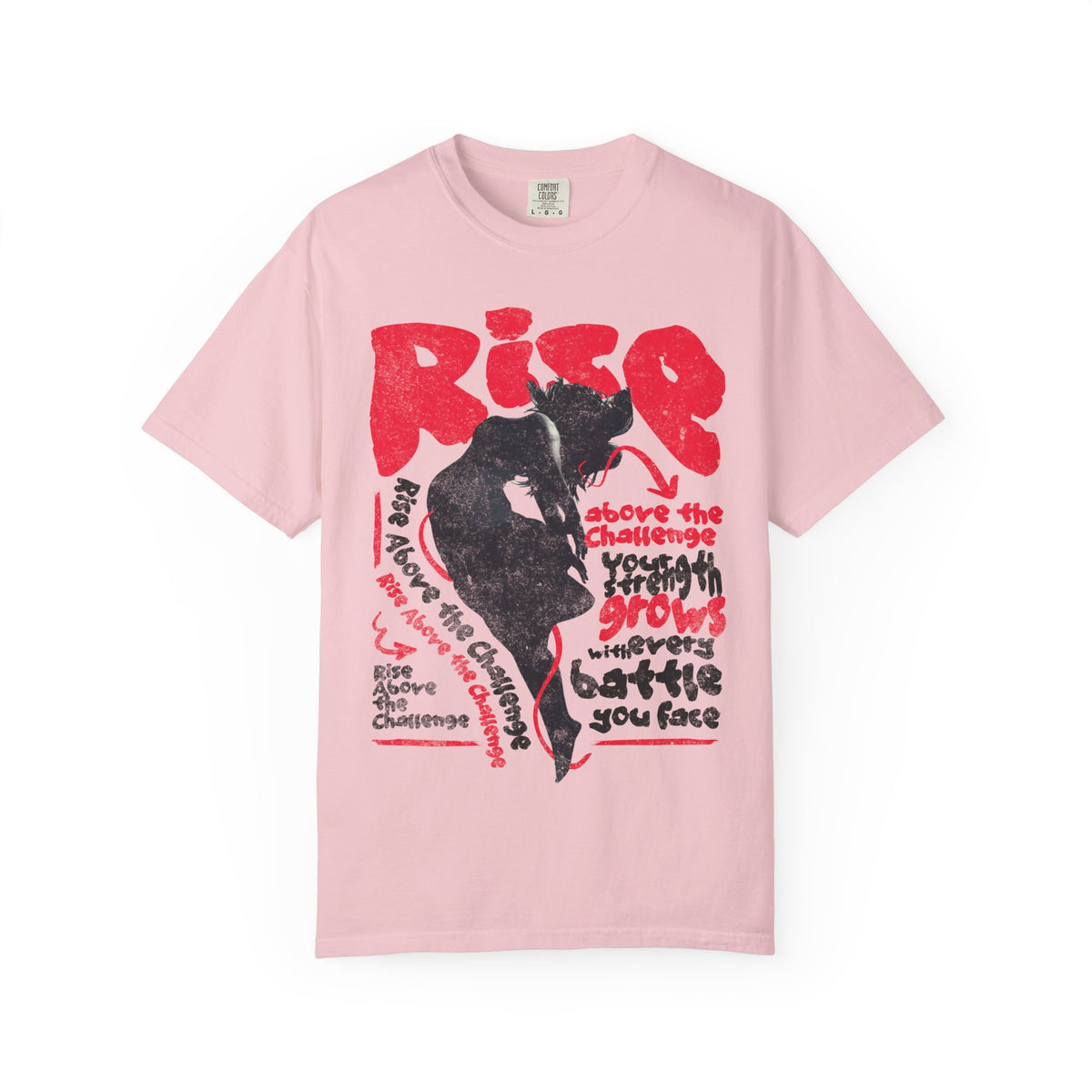 FPD - Rise Above the Challenge Grunge Tee | Mental Health Resilience & Inner Strength Apparel