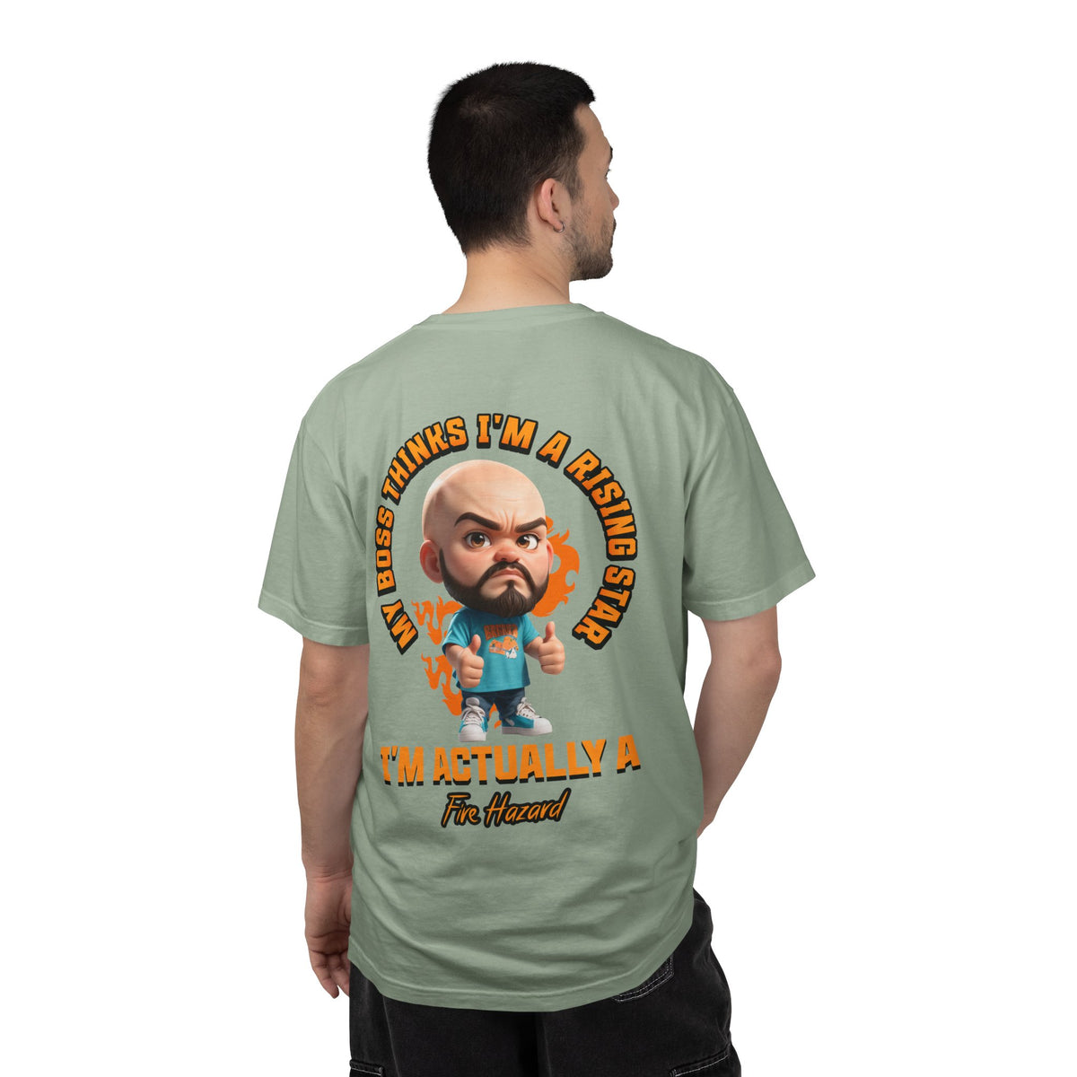 Corporate Damage™ - BPD - Funny Office Humor T-Shirt | My Boss Thinks I'm A Rising Star I'm Actually A Fire Hazard Graphic Tee | Sarcastic Workplace Joke Shirt