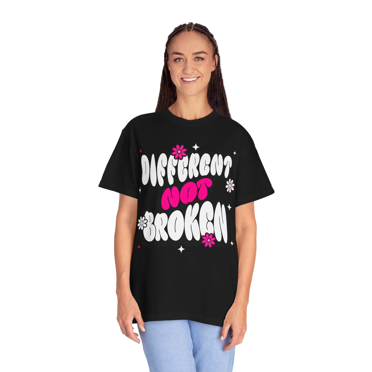FPD - Different Not Broken Retro Groovy Shirt | Neurodiversity Acceptance & Mental Health Support Tee