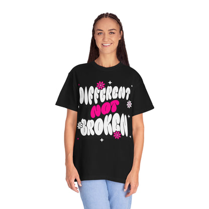 FPD - Different Not Broken Retro Groovy Shirt | Neurodiversity Acceptance & Mental Health Support Tee