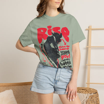 FPD - Rise Above the Challenge Grunge Tee | Mental Health Resilience & Inner Strength Apparel