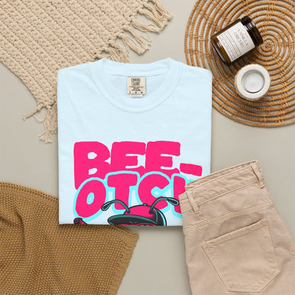 FPD - Bee-Otch Streetwear Graphic Tee – Funny Gangster Bee Unisex Heavyweight Cotton T-Shirt, Trendy Humorous Urban Apparel