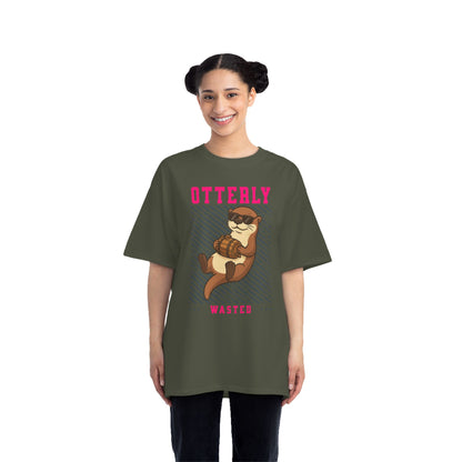 Otterly Wasted Oversized T-Shirt – Funny Animal Pun Graphic Tee | Beer Party Print