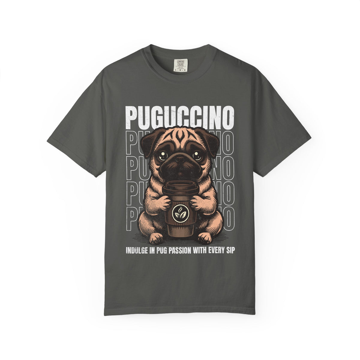 FPD - Puguccino Funny Pug Coffee T-Shirt | Indulge In Pug Passion Cute Dog Cappuccino Graphic Tee | Pet Lover Gift Shirt