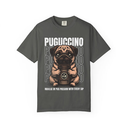 FPD - Puguccino Funny Pug Coffee T-Shirt | Indulge In Pug Passion Cute Dog Cappuccino Graphic Tee | Pet Lover Gift Shirt