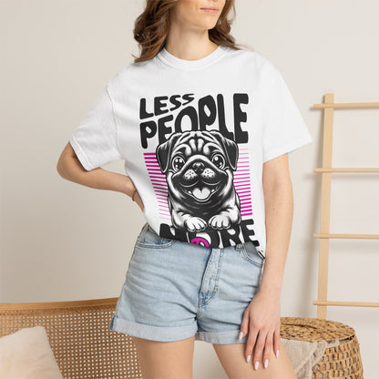 FPD - Less People More Dogs T-Shirt | Cute Pug Introvert Graphic Tee | Funny Pet Lover Gift Shirt
