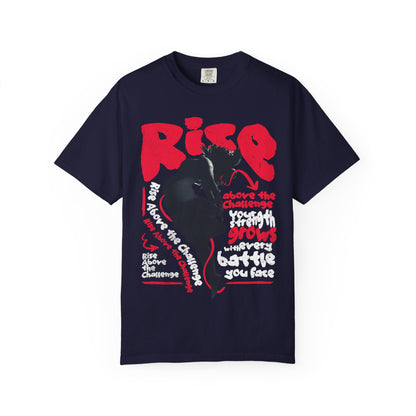 FPD - Rise Above the Challenge Grunge Tee | Mental Health Resilience & Inner Strength Apparel