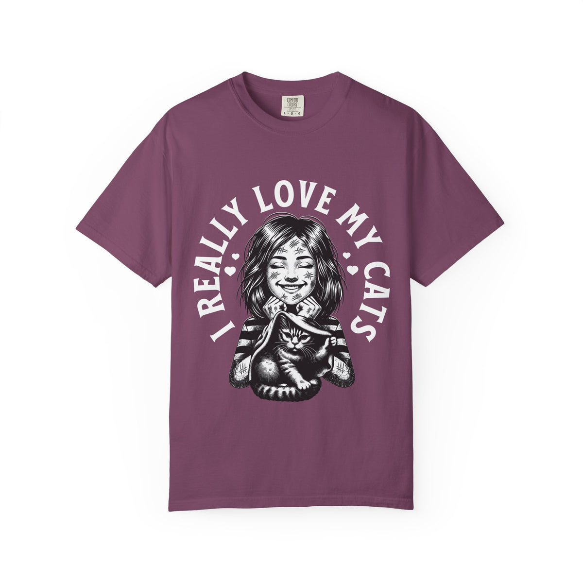 FPD - I Really Love My Cats T-Shirt | Scratched Up Cat Mom Graphic Tee | Funny Pet Lover Gift Shirt