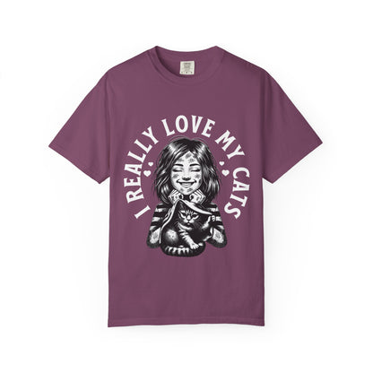 FPD - I Really Love My Cats T-Shirt | Scratched Up Cat Mom Graphic Tee | Funny Pet Lover Gift Shirt
