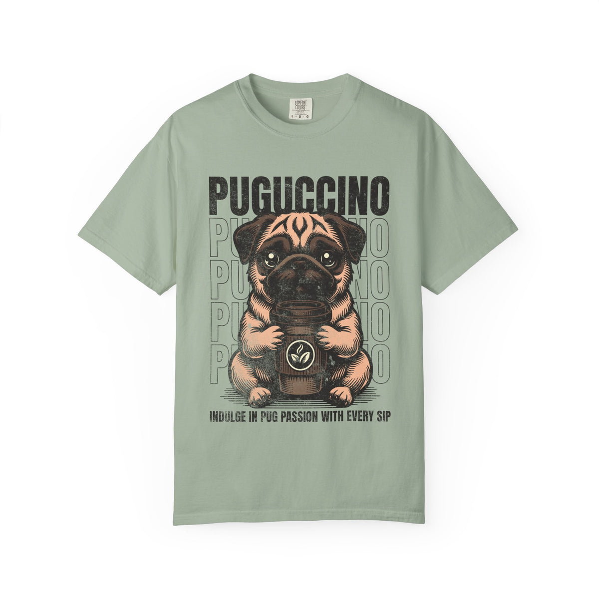 FPD - Puguccino Funny Pug Coffee T-Shirt | Indulge In Pug Passion Cute Dog Cappuccino Graphic Tee | Pet Lover Gift Shirt
