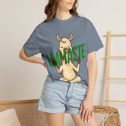 FPD - Llamaste B*itches Yoga Llama Funny Meditation Streetwear Unisex Heavyweight Cotton T-Shirt, Sarcastic Zen Animal Graphic Tee