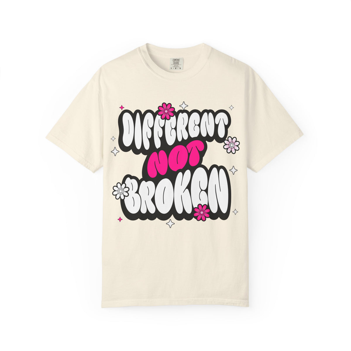 FPD - Different Not Broken Retro Groovy Shirt | Neurodiversity Acceptance & Mental Health Support Tee