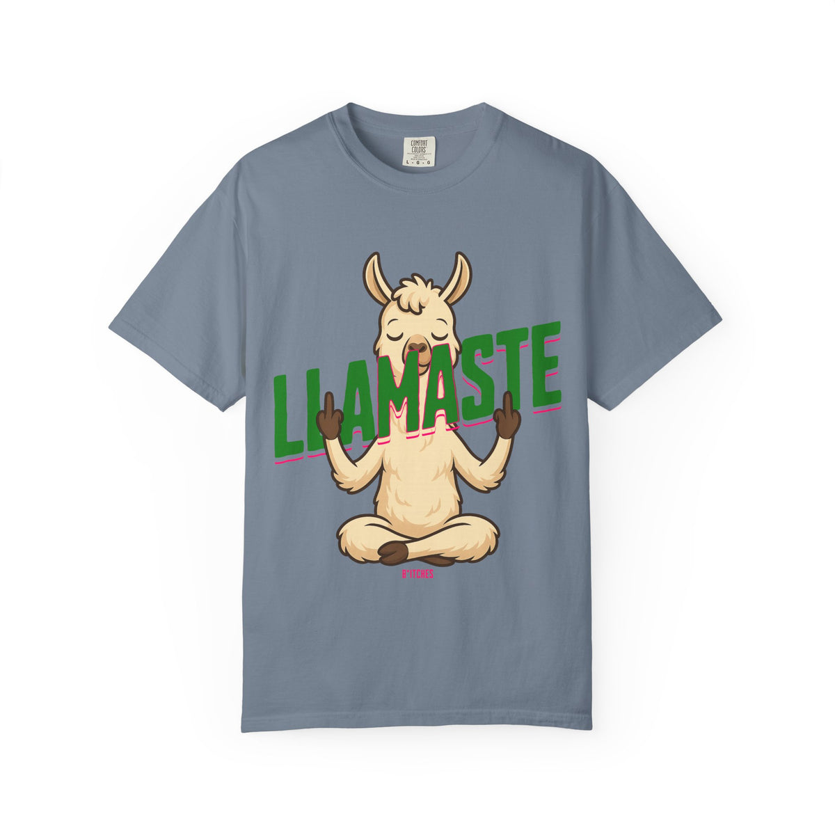 FPD - Llamaste B*itches Yoga Llama Funny Meditation Streetwear Unisex Heavyweight Cotton T-Shirt, Sarcastic Zen Animal Graphic Tee