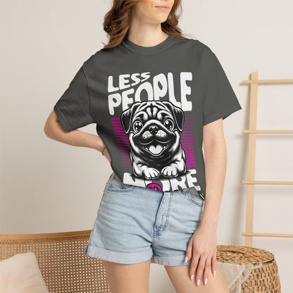FPD - Less People More Dogs T-Shirt | Cute Pug Introvert Graphic Tee | Funny Pet Lover Gift Shirt