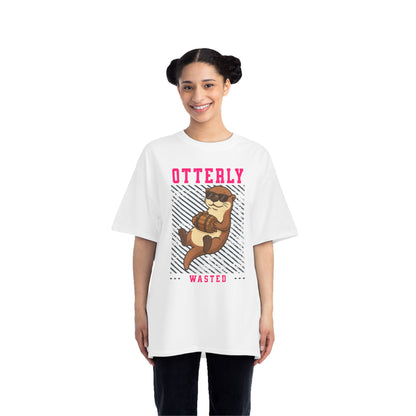 Otterly Wasted Oversized T-Shirt – Funny Animal Pun Graphic Tee | Beer Party Print
