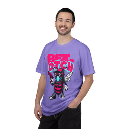 FPD - Bee-Otch Streetwear Graphic Tee – Funny Gangster Bee Unisex Heavyweight Cotton T-Shirt, Trendy Humorous Urban Apparel