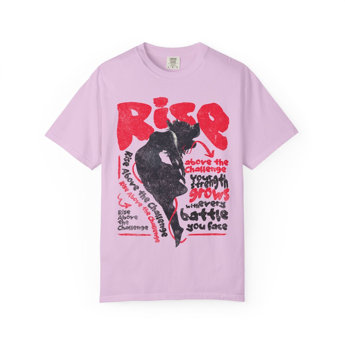 FPD - Rise Above the Challenge Grunge Tee | Mental Health Resilience & Inner Strength Apparel