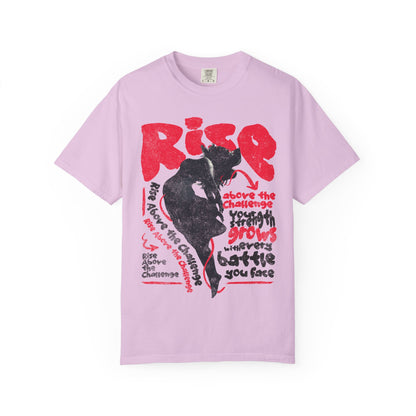 FPD - Rise Above the Challenge Grunge Tee | Mental Health Resilience & Inner Strength Apparel