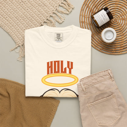 FPD - Holy Shih Tzu Funny Dog Halo Shocked Expression Unisex Heavyweight Cotton T-Shirt, Sarcastic Pet Humor Graphic Tee