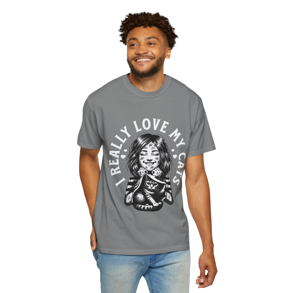 FPD - I Really Love My Cats T-Shirt | Scratched Up Cat Mom Graphic Tee | Funny Pet Lover Gift Shirt