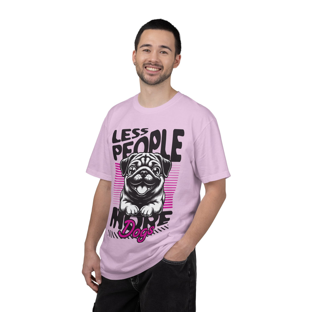 FPD - Less People More Dogs T-Shirt | Cute Pug Introvert Graphic Tee | Funny Pet Lover Gift Shirt