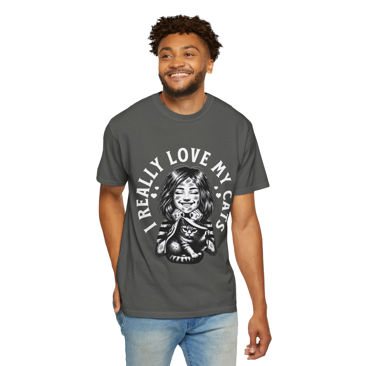 FPD - I Really Love My Cats T-Shirt | Scratched Up Cat Mom Graphic Tee | Funny Pet Lover Gift Shirt