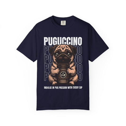 FPD - Puguccino Funny Pug Coffee T-Shirt | Indulge In Pug Passion Cute Dog Cappuccino Graphic Tee | Pet Lover Gift Shirt
