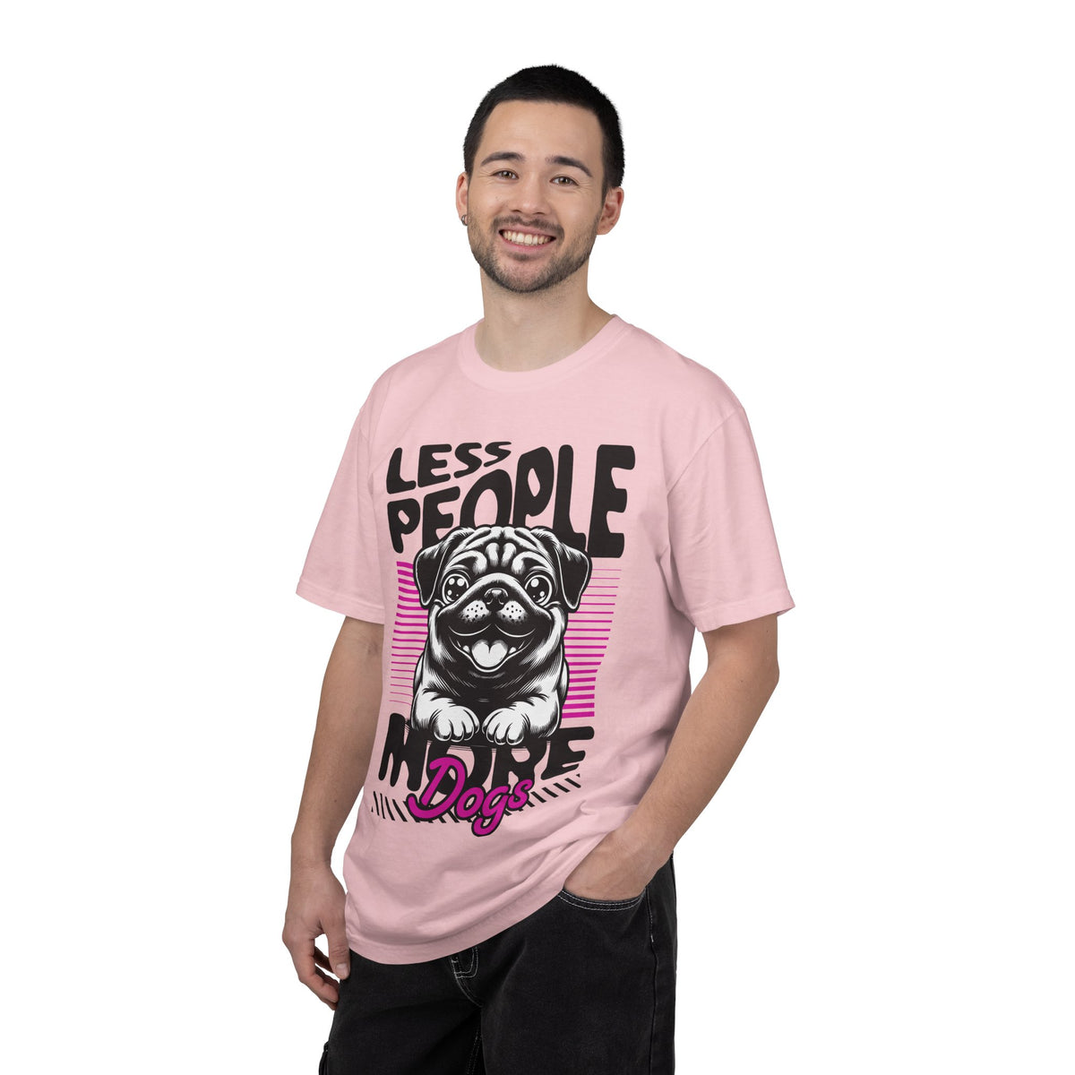 FPD - Less People More Dogs T-Shirt | Cute Pug Introvert Graphic Tee | Funny Pet Lover Gift Shirt