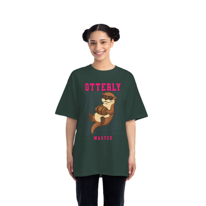 Otterly Wasted Oversized T-Shirt – Funny Animal Pun Graphic Tee | Beer Party Print