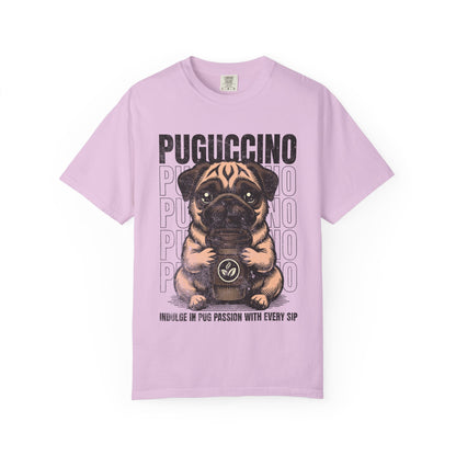 FPD - Puguccino Funny Pug Coffee T-Shirt | Indulge In Pug Passion Cute Dog Cappuccino Graphic Tee | Pet Lover Gift Shirt