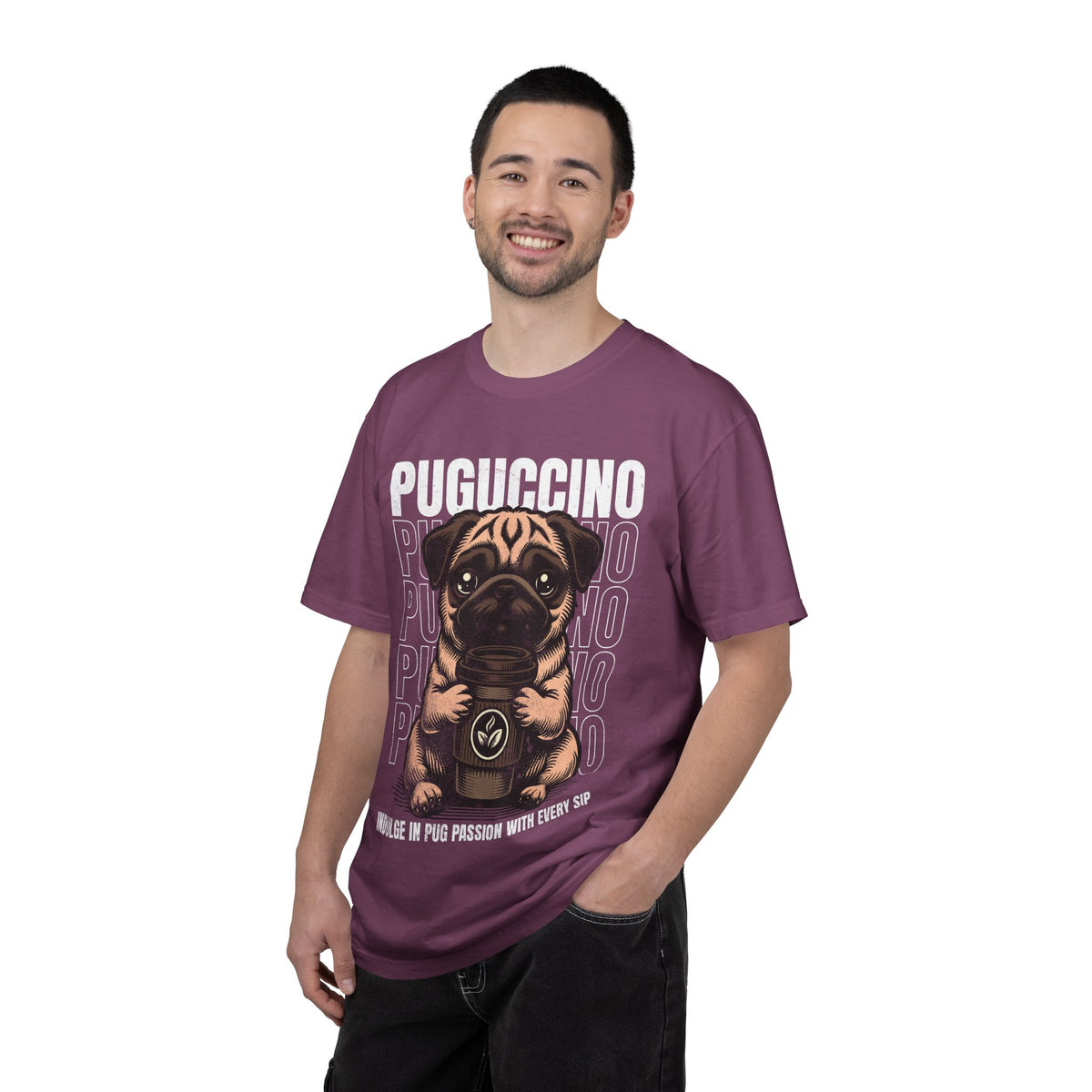 FPD - Puguccino Funny Pug Coffee T-Shirt | Indulge In Pug Passion Cute Dog Cappuccino Graphic Tee | Pet Lover Gift Shirt