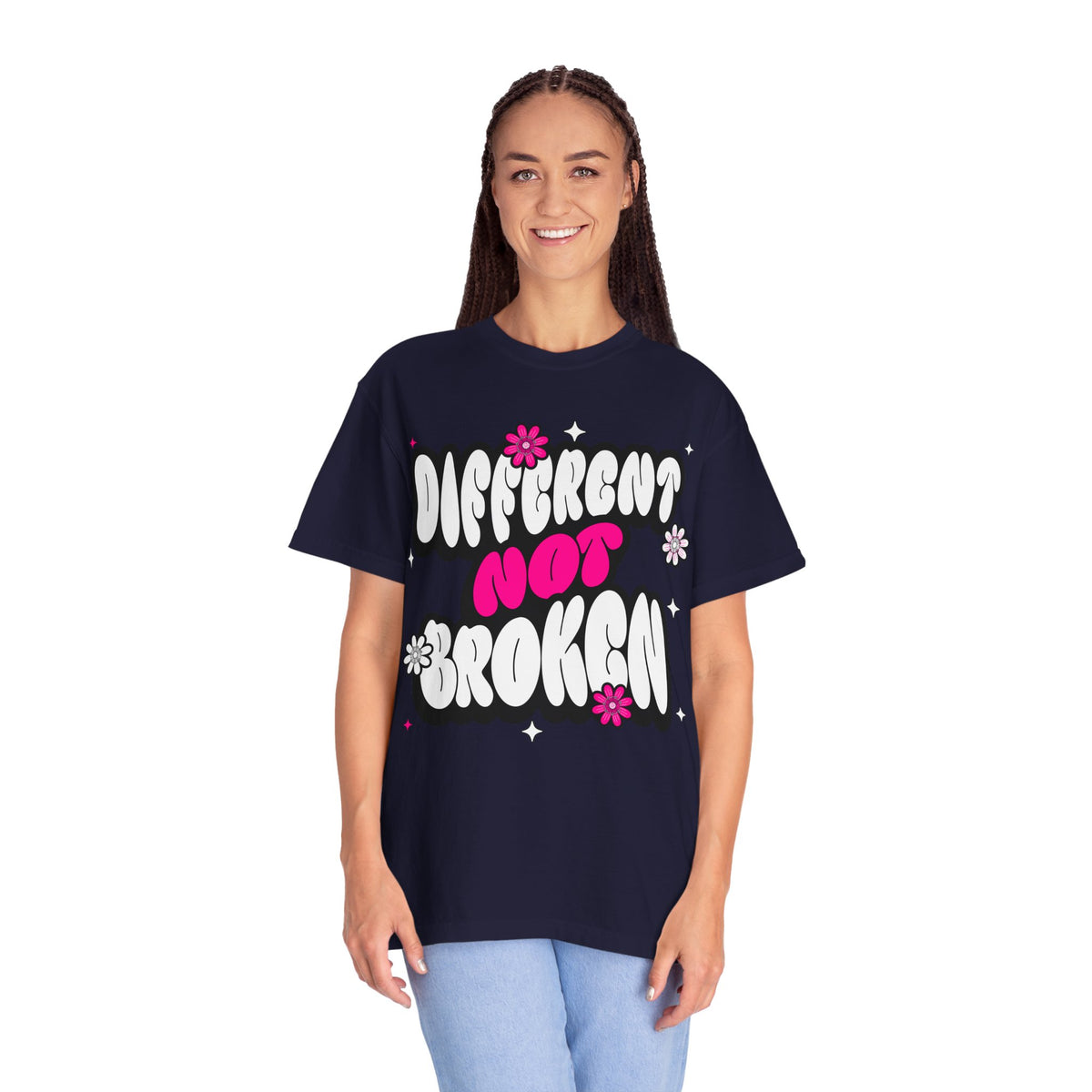 FPD - Different Not Broken Retro Groovy Shirt | Neurodiversity Acceptance & Mental Health Support Tee