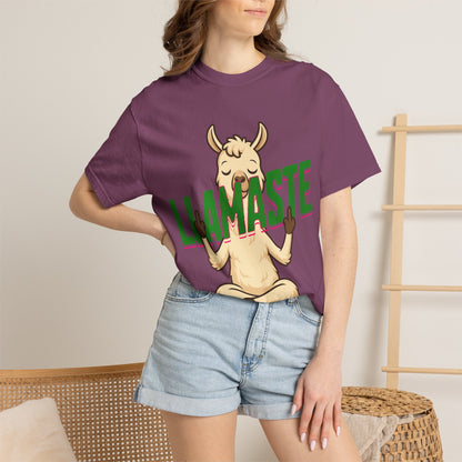 FPD - Llamaste B*itches Yoga Llama Funny Meditation Streetwear Unisex Heavyweight Cotton T-Shirt, Sarcastic Zen Animal Graphic Tee